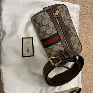 Used Gucci GG Supreme Web Stripe Belt Bag
